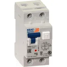 Дифференциальный автомат КЭАЗ OptiDin D63 2P (1P+N) C 32А 30мА тип A 6кА УХЛ4 103510
