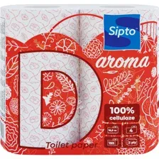 Туалетная бумага Sipto Deco Aroma, с ароматом клубники, 4 рулона