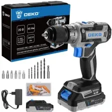 Дрель-шуруповерт Deko DKCD20V ONE + SET 63