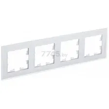 Рамка четырехместная SYSTEME (SCHNEIDER) ELECTRIC AtlasDesign Nature матовое стекло белый (ATN330104)
