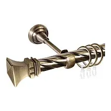 Карниз для штор АС ФОРОС Grace D25К + наконечники Эмпория (1.4м, антик)