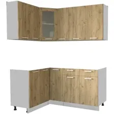 Готовая кухня Интерлиния Мила 12x17 без столешницы (дуб золотой)