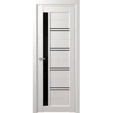 Межкомнатная дверь Юркас Deform D19 ДО 70x200 (дуб шале снежный/lacobel черный)