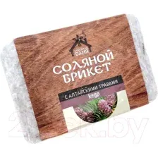 Соляной брикет для бани Соляная баня С алтайскими травами Кедр