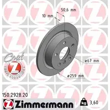 Тормозной диск ZIMMERMANN 150.2928.20 полный , задняя ось