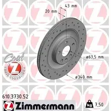 Тормозной диск ZIMMERMANN 610.3730.52 вентилируемый, перфорированный , задняя ось