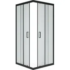 Душевой уголок МетаКам Universal Black 80x80 / KKS_013565 (матовое стекло)