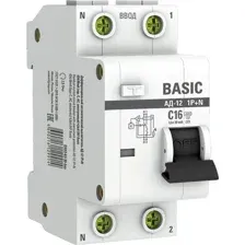 Дифавтомат EKF Basic АД-12 1P+N 16А 30 мА тип АС (DA12-16-30-bas)