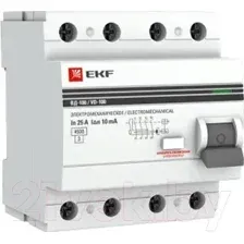 УЗО EKF PROxima ВД-100 3P+N 40А тип AC 30мА (elcb-4-40-30-em-pro)