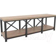 Тумба Hype Mebel Хельга 120x40 (черный-дуб галифакс натуральный)