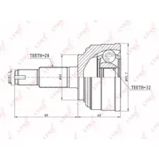 ШРУС наружный HONDA Prelude V 20-22 96-00 CR-VRD 20 95-01 LYNXAUTO CO-3415