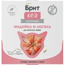 Пресервы Brit Кеа Ламистер для взрослых кошек. Индейка и Лосось в желе 75 г