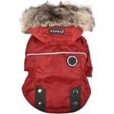 Куртка для животных Puppia Brock с капюшоном / PAUD-JM1851-RD-S (красный)