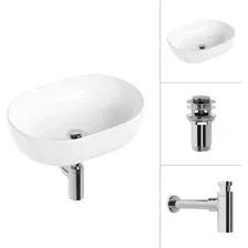 Умывальник Lauter 21836A + клапан 21190CH + сифон 21635CH (хром)