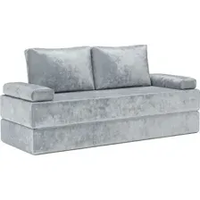 Бескаркасный диван Mebel-Ars Бруклин (велюр серый Plush OWV-11)