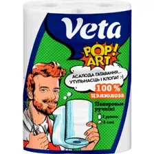 Полотенца бумажные Veta Pop Art двухслойные, 2 рулона