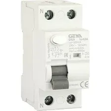 Устройство защитного отключения GEYA GYL9-2P-63A-300mA 2P 63A 6 kA 300mA A 2M GYL92P63A300