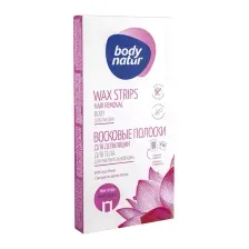 Восковые полоски Body Natur Для чувствительной кожи с Цветком лотоса (16+2 салфетки)