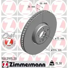 Тормозной диск ZIMMERMANN 150.2915.20 вентилируемый , передняя ось справа