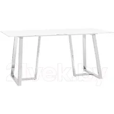 Обеденный стол Stool Group Даллас 160x90 / DT-923-W-160 (белый/стекло)