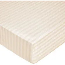 Простыня Миланика Бежевая на резинке 200x200 (поплин-страйп)