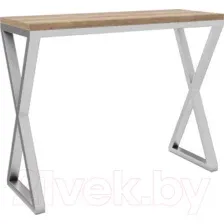 Барный стол Hype Mebel Амарион 120x55x110 (белый/дуб галифакс натуральный)
