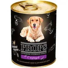 Влажный корм для собак PROPS С курицей (338г)