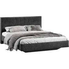 Двуспальная кровать ТриЯ Пандора 160x200 Тип 1  (микровелюр Wellmart Graphite)