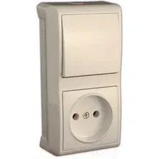 Блок выключатель+розетка Viko Vera / 90681286 (кремовый)