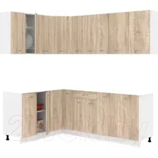 Кухонный гарнитур Кортекс-мебель Корнелия Лира 1.5x2.2 без столешницы (дуб сонома)