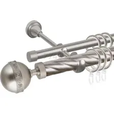 Карниз для штор настенный двухрядный АС ФОРОС Grace Таврика D25К/16Г 2,4 м сатин
