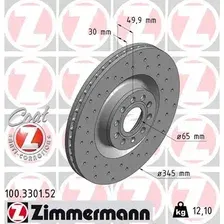 Тормозной диск ZIMMERMANN 100.3301.52 вентилируемый, перфорированный , передняя ось