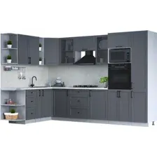 Готовая кухня Интерлиния Тренд 1.88x3.2 ВТ левая (пепел/пепел/опал светлый)