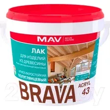 Лак MAV Brava ВД-АК-1043 (20л, полуглянцевый)