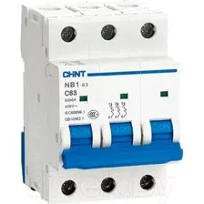 Автоматический выключатель CHINT NB1-63 3P 63A D 6кА (179724)