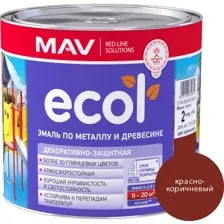 Эмаль ECOL по металлу и древесине (ПФ-115) красно-коричневая глянцевая 2,4л (2 кг)