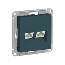 Розетка компьютерная RJ-45 двойная SYSTEME (SCHNEIDER) ELECTRIC AtlasDesign изумруд (ATN000885)