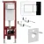 Инсталляция для унитаза Asten Readle Zentralmodul AR0501-0601CH c кнопкой (хром)