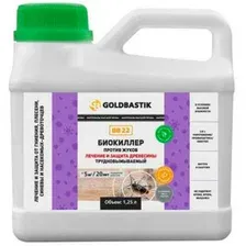 Антисептик «Биокиллер» против жуков GOLDBASTIK BB 22. Лечение и защита древесины. 1,25л