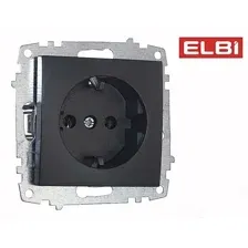 Розетка с/з, дымчатый EL-BI Zena-Vega 609-011100-217
