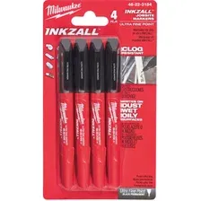 Маркер перманентный MILWAUKEE Inkzall Ultra Fine Point черный