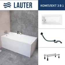 Ванна Lauter Seraphina 170x80 2112170L (с ножками и сифоном 21Y32001 матовый черный)