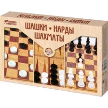 Набор настольных игр Десятое королевство Шашки, Нарды, Шахматы, 03872