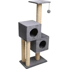 Комплекс Cat House двойной домик 1.27 (джут серый)
