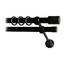Карниз для штор Lm Decor Цилиндр 088 2р гладкий 25/19мм (черный матовый, 1.8м)