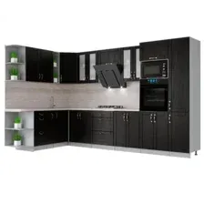 Готовая кухня Интерлиния Мила Крафт 1.88x3.4 левая (дуб английский)