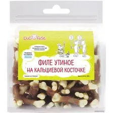Лакомство для собак Dog Fest Филе утиное на кальциевой косточке 500 г