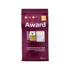 Сухой корм для кошек AWARD Hairball & Indoor индейка и утка с чечевицей 10 кг 