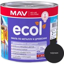 Эмаль ECOL по металлу и древесине (ПФ-115) черная глянцевая 2,4л (2 кг)