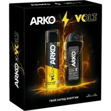 Набор косметики для тела Arko Пена для бритья EnergyГель для душа Black (200мл260мл)
